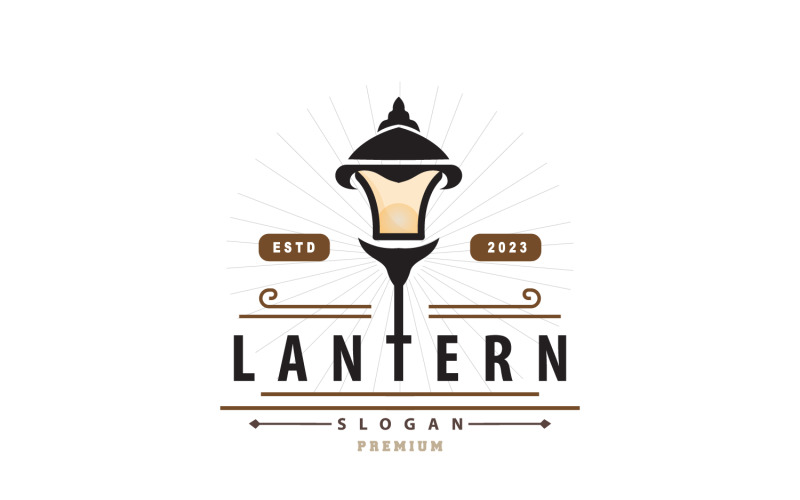 Lantern Logo Design Street Lamp Simple V3 Logo Template