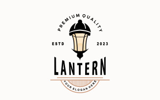 Lantern Logo Design Street Lamp Simple V4