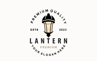 Lantern Logo Design Street Lamp Simple V5