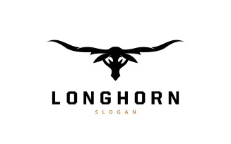 LongHorn Animal Logo Design Farm Retro V4