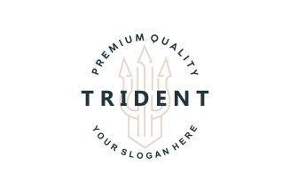 Neptune Poseidon Trident Spear Logo V7