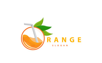 Orange Slice Fruit Logo Fresh Juice V2