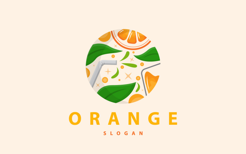 Orange Slice Fruit Logo Fresh Juice V5 Logo Template