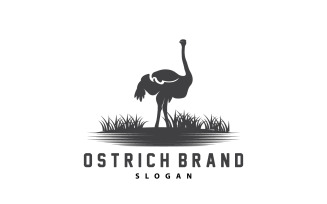 Ostrich Logo Design Desert Animal V1