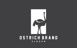 Ostrich Logo Design Desert Animal V2