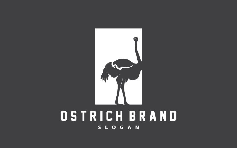 Ostrich Logo Design Desert Animal V2 Logo Template