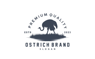 Ostrich Logo Design Desert Animal V3