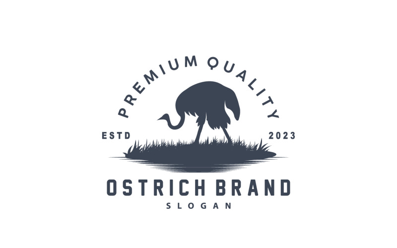 Ostrich Logo Design Desert Animal V3 Logo Template