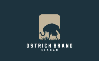 Ostrich Logo Design Desert Animal V4
