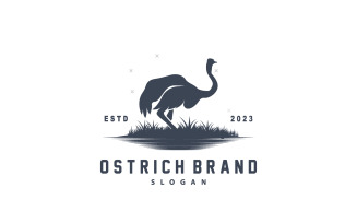 Ostrich Logo Design Desert Animal V5