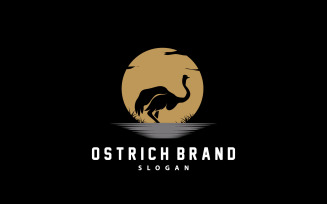 Ostrich Logo Design Desert Animal V6