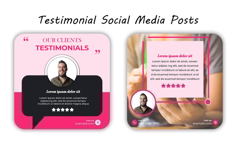 Professional Testimonial Social Media Template PSD for Customer Feedback and Brand Trust