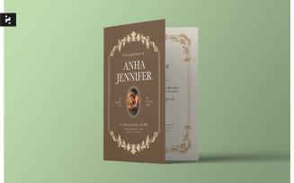 Brown Minimal Funeral Program