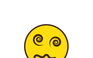 Dizzy Emoji Swirling Eyes Vector Illustration