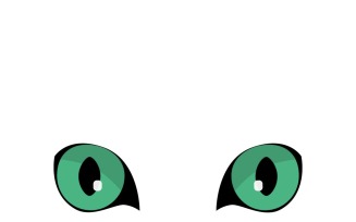 Enchanting Green Feline Eyes Mystical Vector Art Illustration