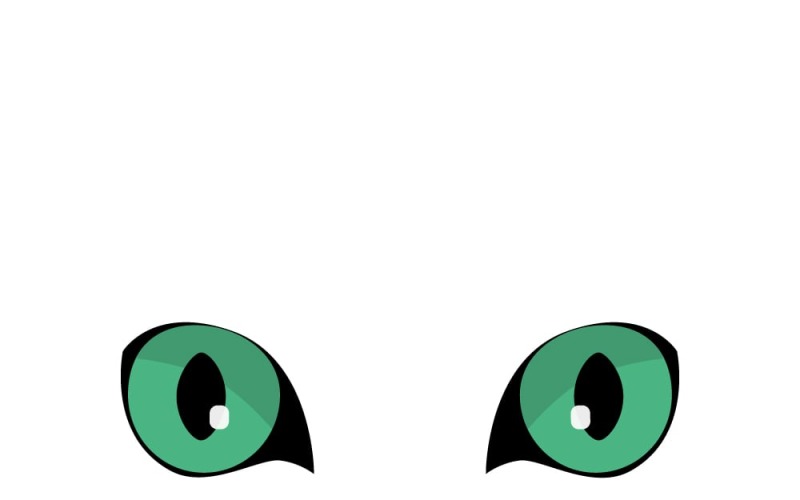 Enchanting Green Feline Eyes Mystical Vector Art Illustration Vector Graphic