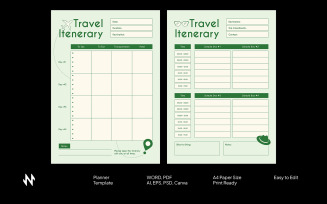 Green Travel Itinerary Planner Template