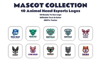 Mascot Collection Animal Head Logo Design