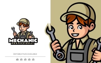 Mascot Mechanic Logo Design