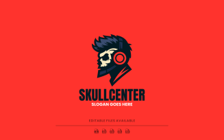 Mascot Skull Center Logo Design