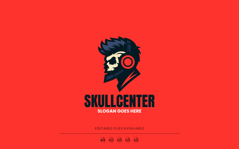 Mascot Skull Center Logo Design Logo Template
