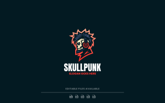 Mascot Skull Punk Logo Design