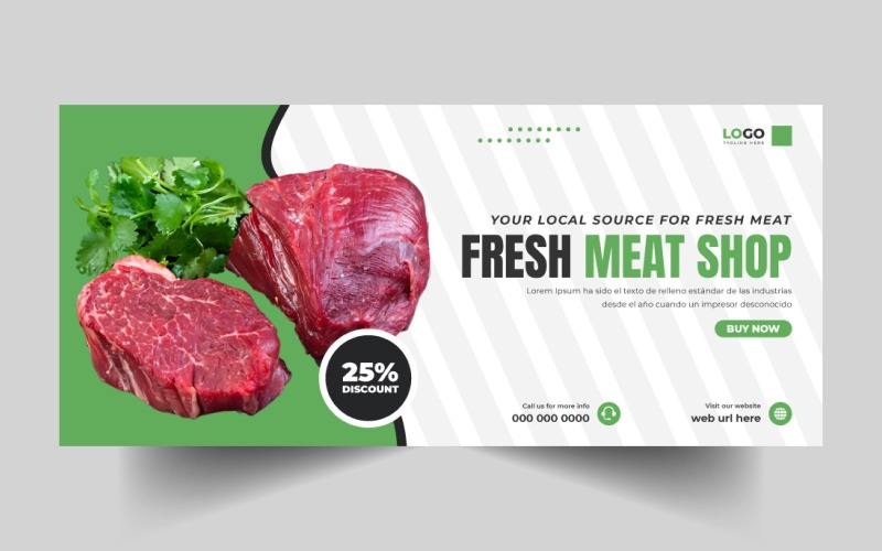 Meat Shop Social Media Cover Banner Template