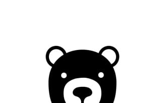 Minimalist Bear Head Icon Vector EPS Mascot Design