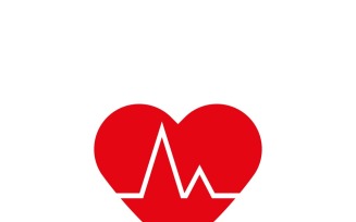 Red Heart ECG Symbol: Love and Cardiovascular Health Design