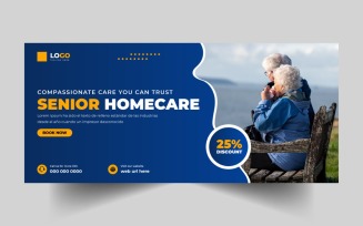 Senior Home Care Social Media Cover Banner Template