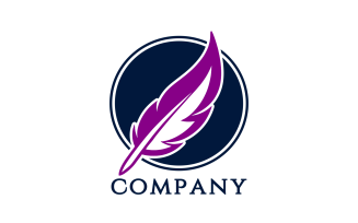 Unique Feather Quill Logo Design