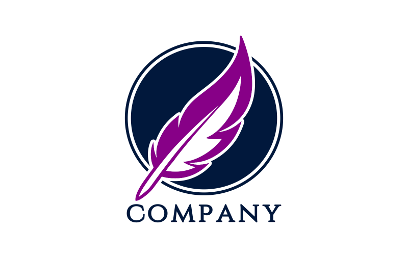 Unique Feather Quill Logo Design Logo Template