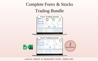 Complete Forex and Stocks Trading Journal Bundle Templates Spreadsheet for Google Sheets and Excel