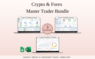 Crypto and Forex Master Trader Bundle | Templates Spreadsheet for Google Sheets and Excel