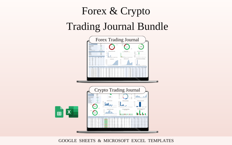 Forex and Crypto Trading Bundle| Templates Spreadsheet for Google Sheets and Excel