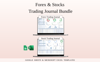 Forex and Stocks Trading Bundle | Templates Spreadsheet for Google Sheets and Excel