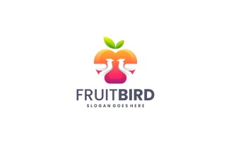 Gradient Modern Fruit and Bird Logo Design