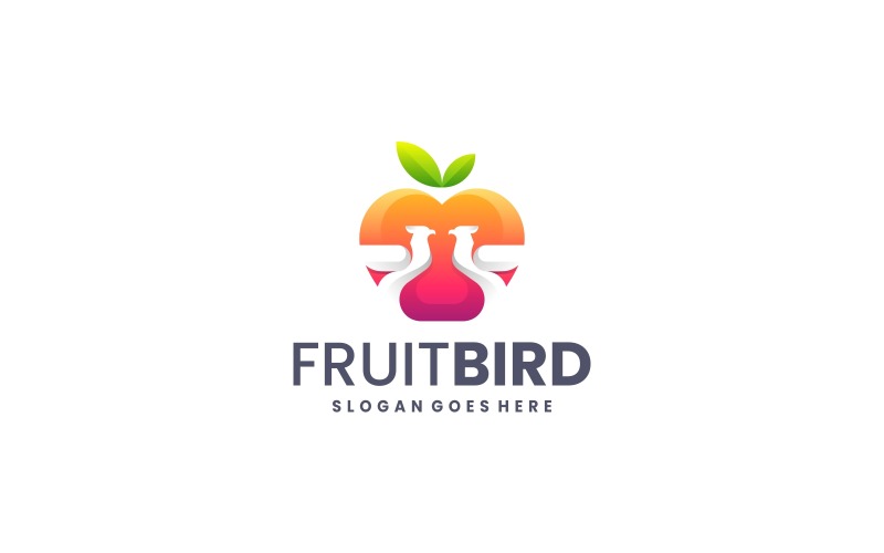 Gradient Modern Fruit and Bird Logo Design Logo Template