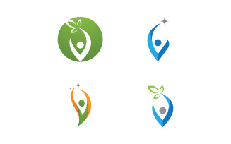 Healthy life Human fit sport logo sign illustration v.353