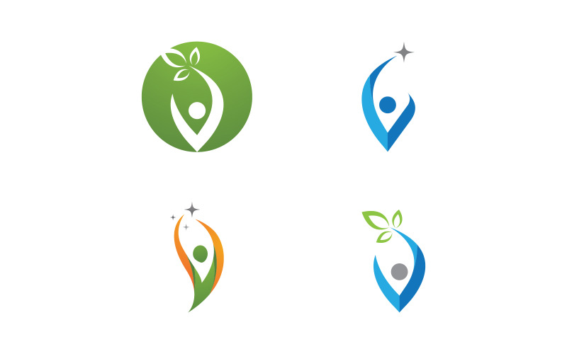 Healthy life Human fit sport logo sign illustration v.353 Logo Template