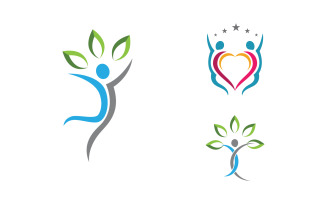 Healthy life Human fit sport logo sign illustration v.357