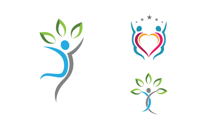 Healthy life Human fit sport logo sign illustration v.357 Logo Template