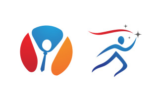 Healthy life Human fit sport logo sign illustration v.358