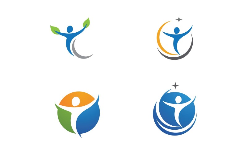 Healthy life Human fit sport logo sign illustration v.359 Logo Template