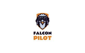 Mascot Falcon Pilot Logo Design