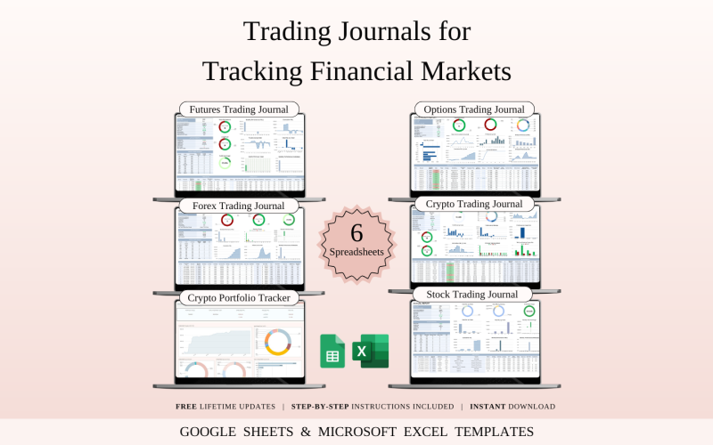 Trading Journals for Tracking Financial Markets | Templates Spreadsheet for Google Sheets and Excel