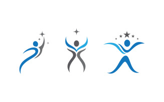 Healthy life Human fit sport logo sign illustration v.362