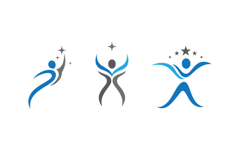 Healthy life Human fit sport logo sign illustration v.362 Logo Template
