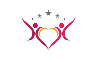 Human care Love adoption group network and social logo design v.37