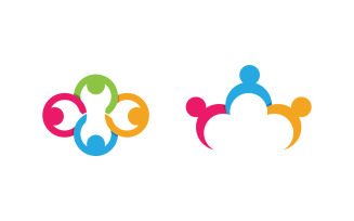 Human care Love adoption group network and social logo design v.40